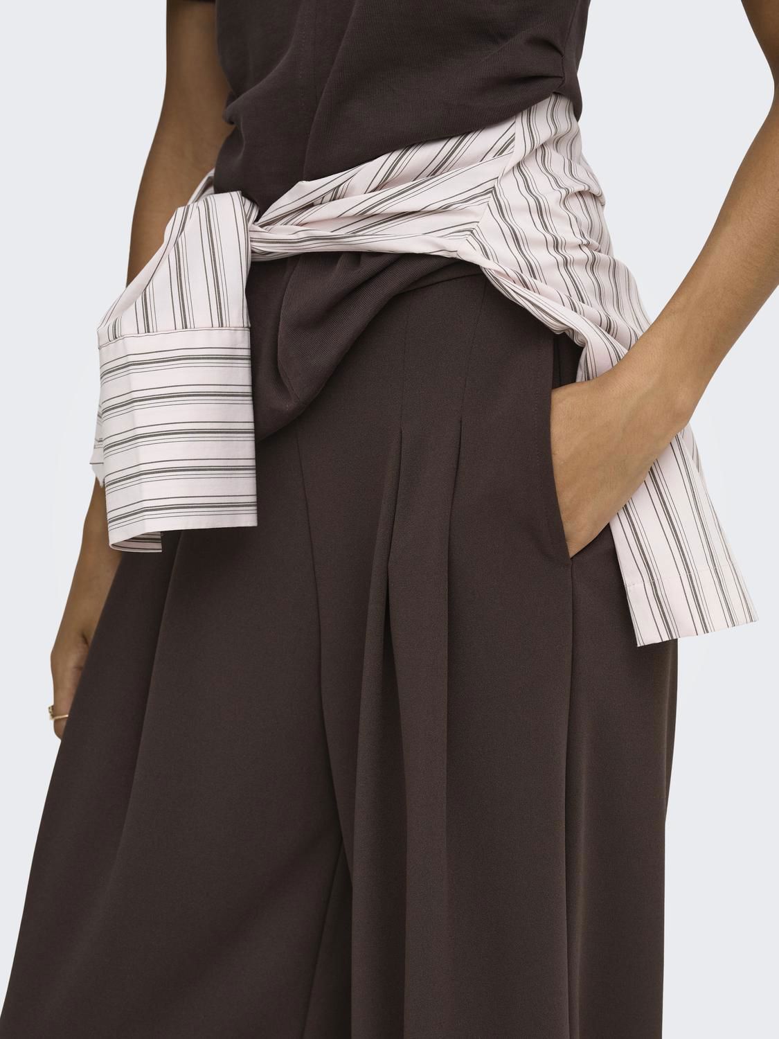 Onlbang Pleat Wide Pant Jrs Brun