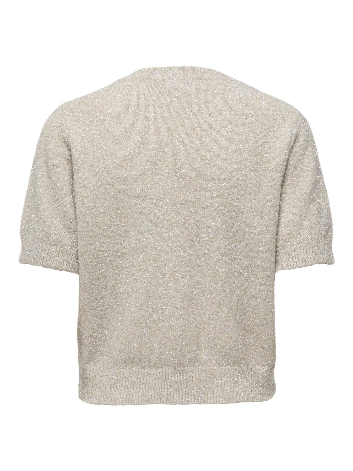 Jdynadine S/s Glitter Cardigan Knt Beige
