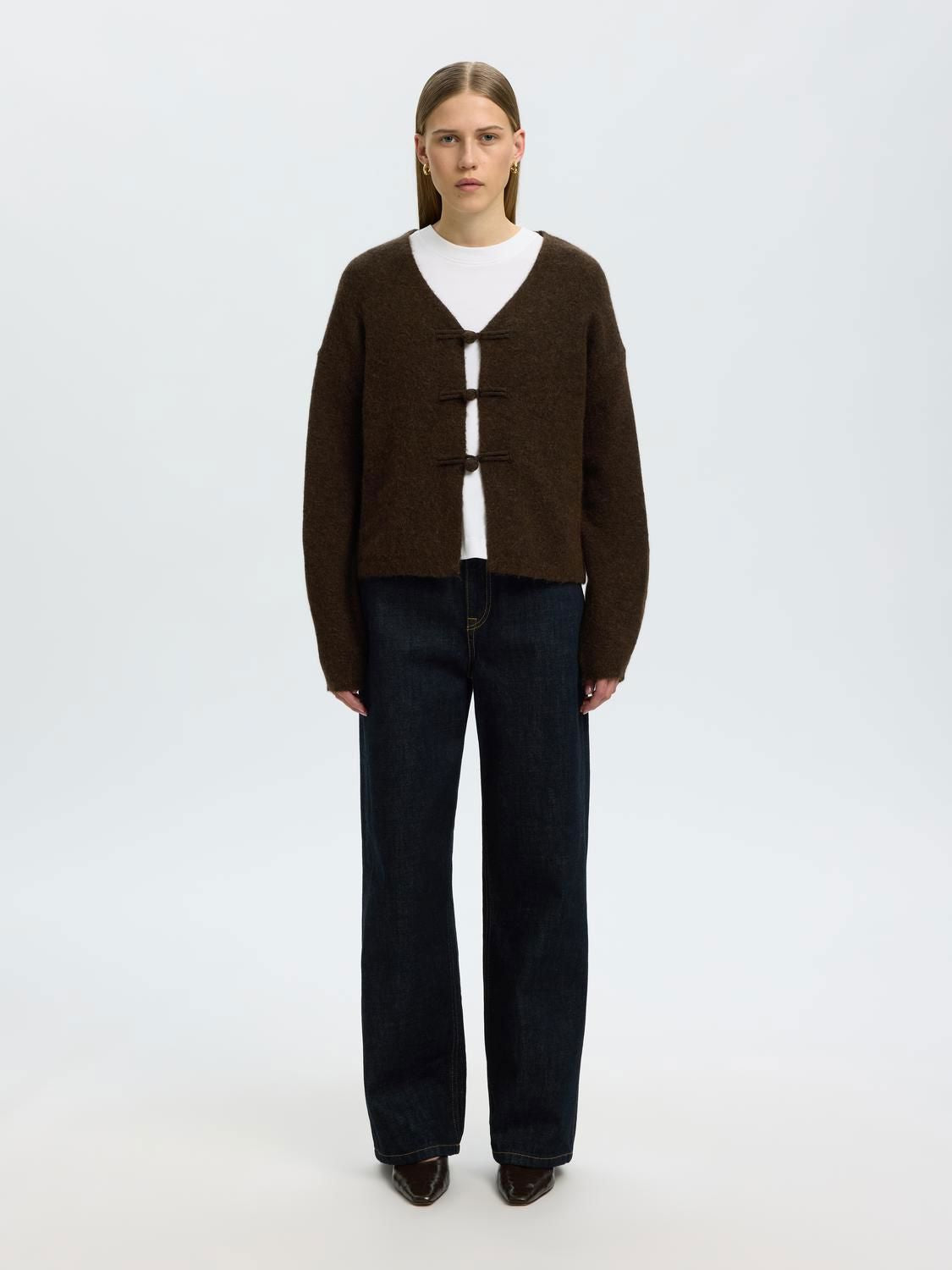 Slwlulu Ls Duffle Knit Cardigan Brun
