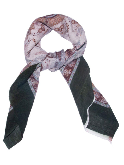 Skjerf Ull Paisley 85x85cm Grønn Grønn