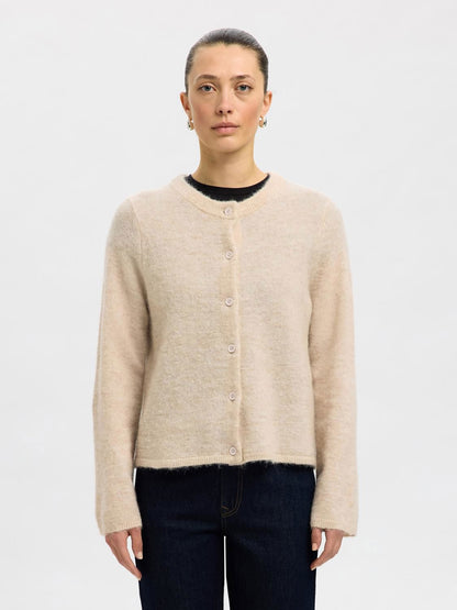 Slwlulu New Ls Knit Cardigan Noos Beige