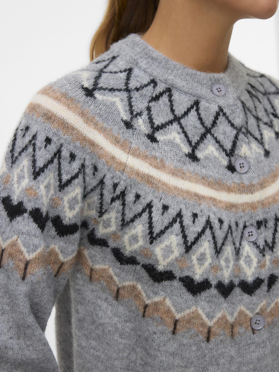 Vmtammy Ls O-Neck Nordic Cardigan Ga Grå