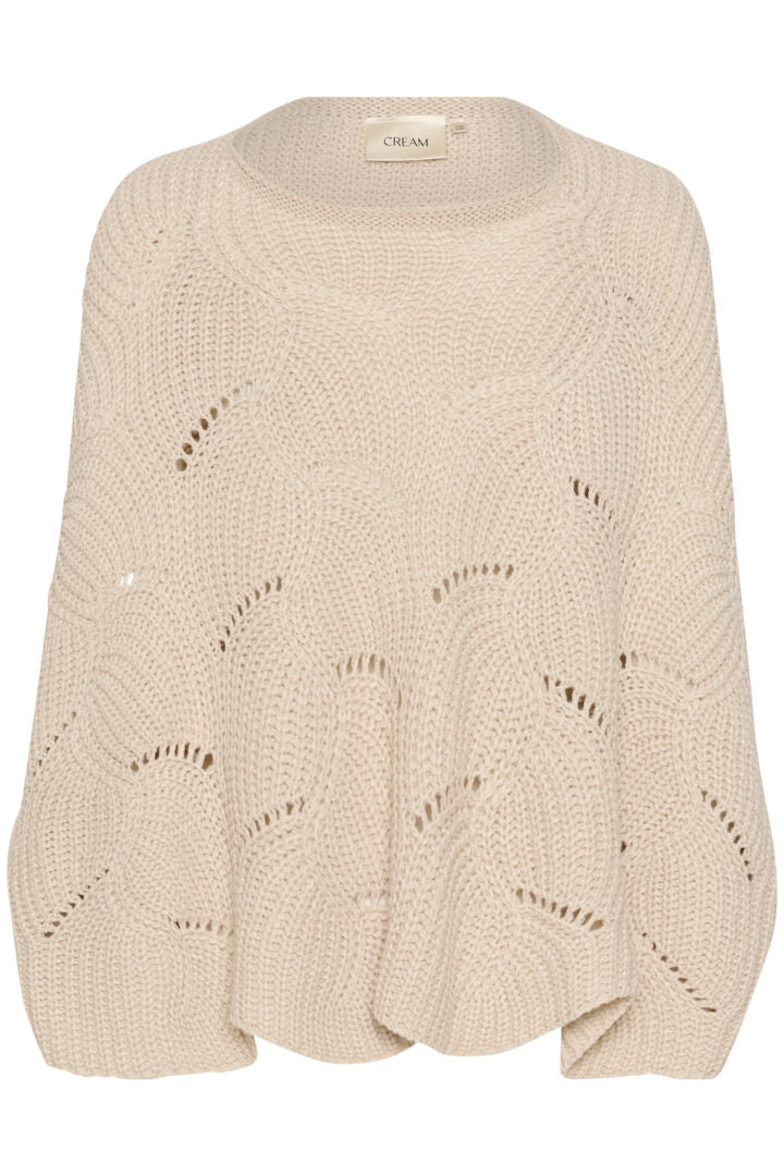 CRmistletoe KNIT PONCHO Lys Beige