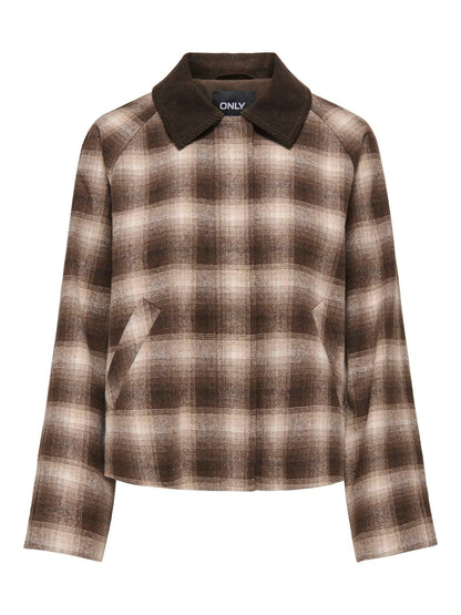 Onlkine Checked Cord Jacket Cc Otw Grå