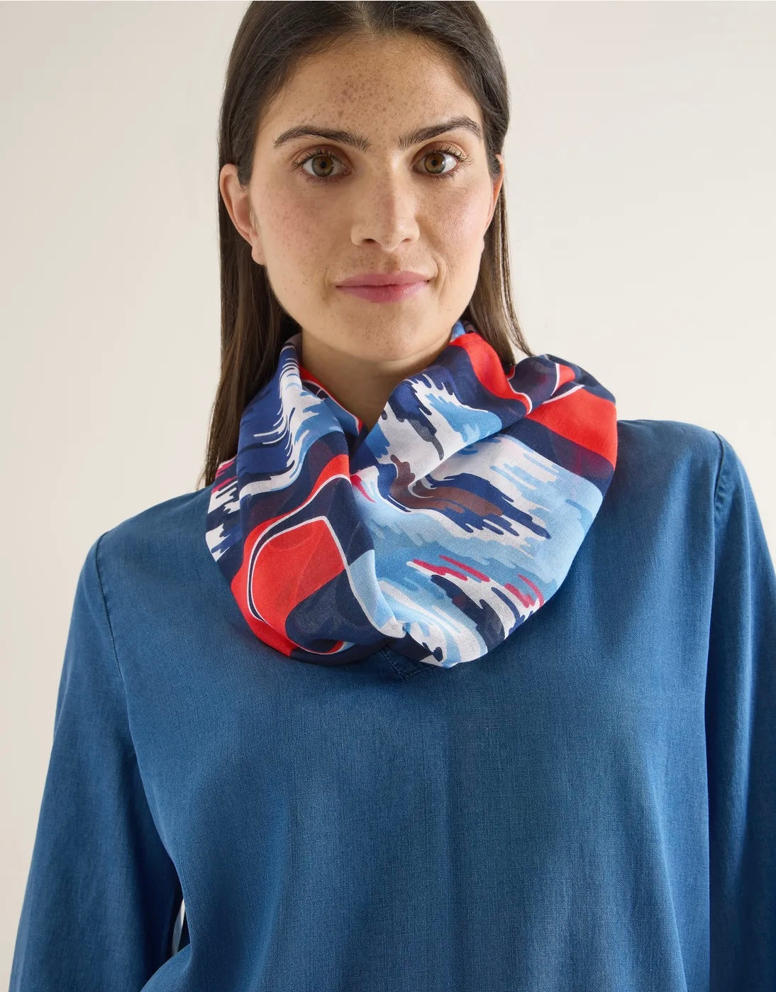 Skjerf print loop Blå