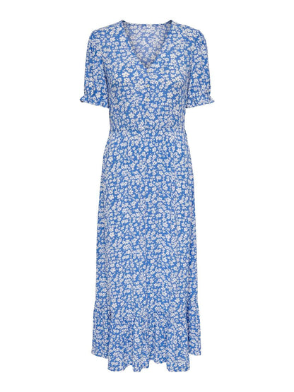 Onlchianti S/s Long Dress Wvn Noos Blå