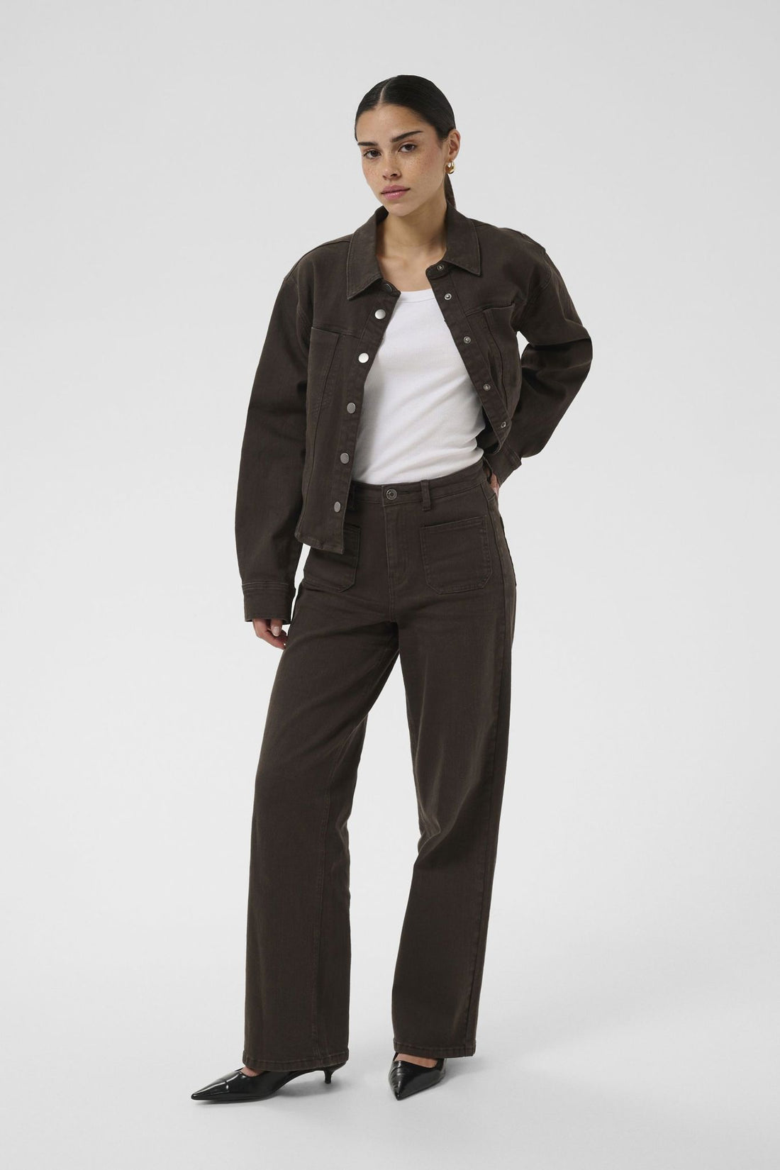 Kabrook Hw Reg Fit Jeans Brun