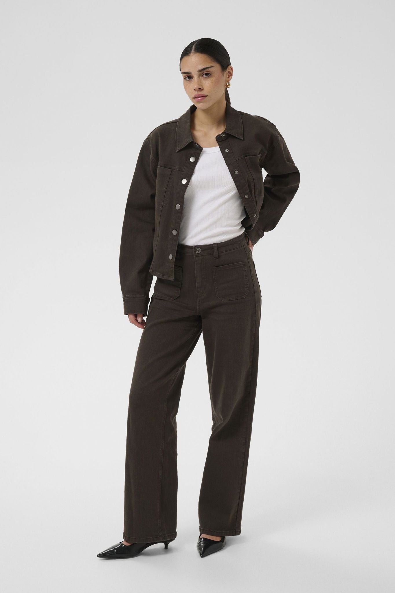Kabrook Hw Reg Fit Jeans Brun