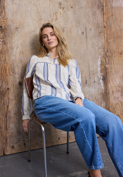 Pzanni Hw Jeans Barrel Leg Blå