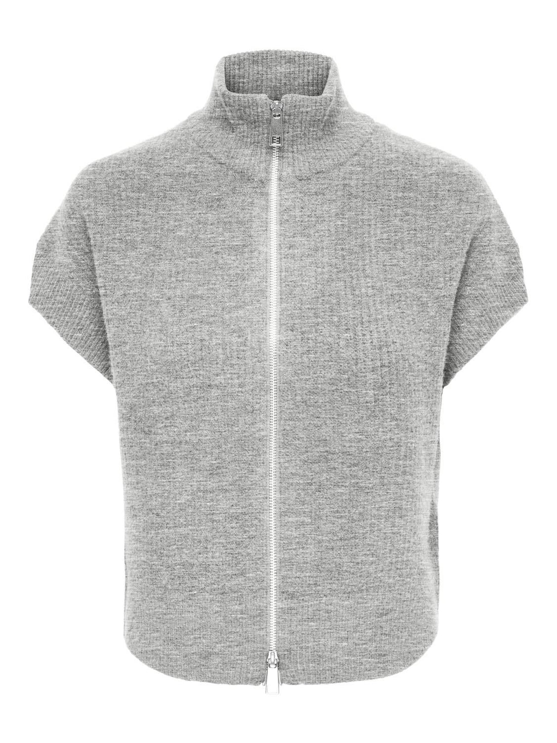 Onlbianca Sl Highneck Zip Vest Knt Grå