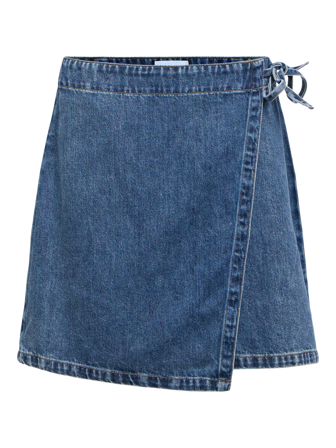 Objrosie Mw Denim Short Wrap Skirt Noos Blå