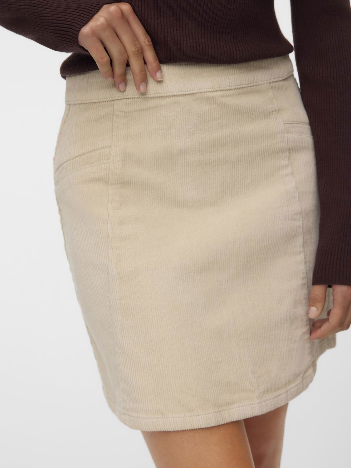 Vmkata Hr Corduroy Short Skirt Noos Grå