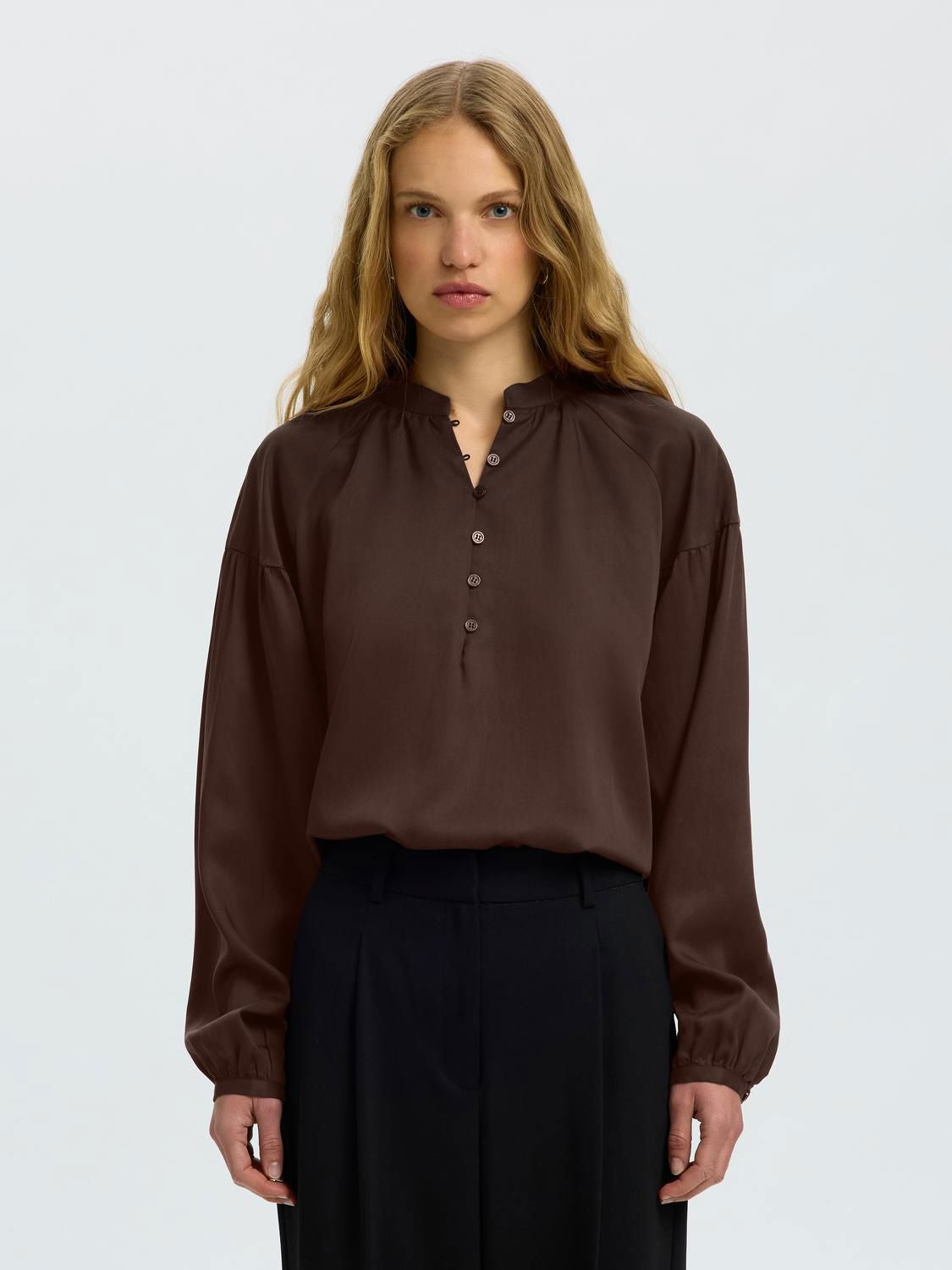 Slwdonna Ls Shirt Noos Brun