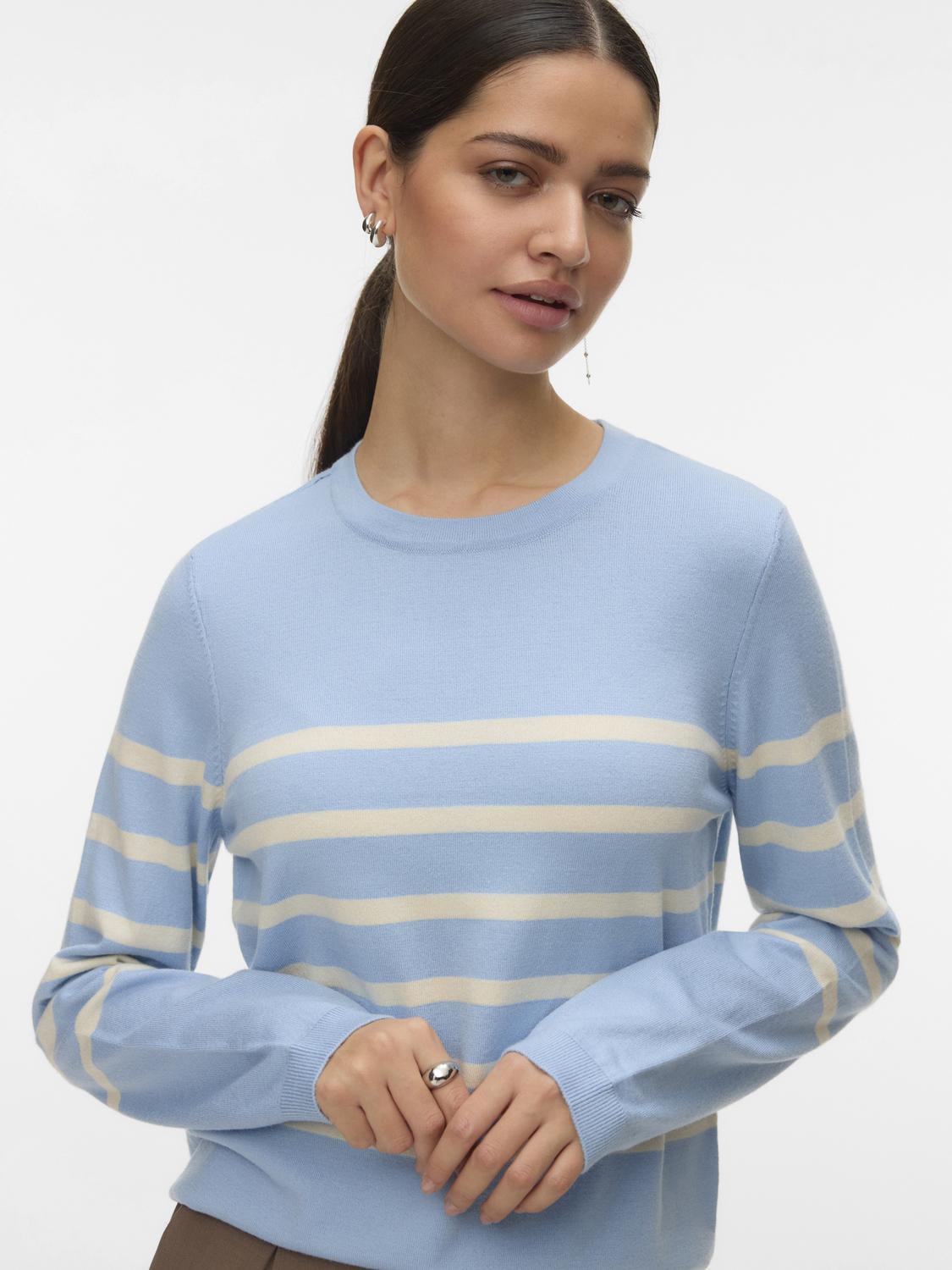 Vmsaba Plain Ls O-Neck Pullover Ga Noos Blå