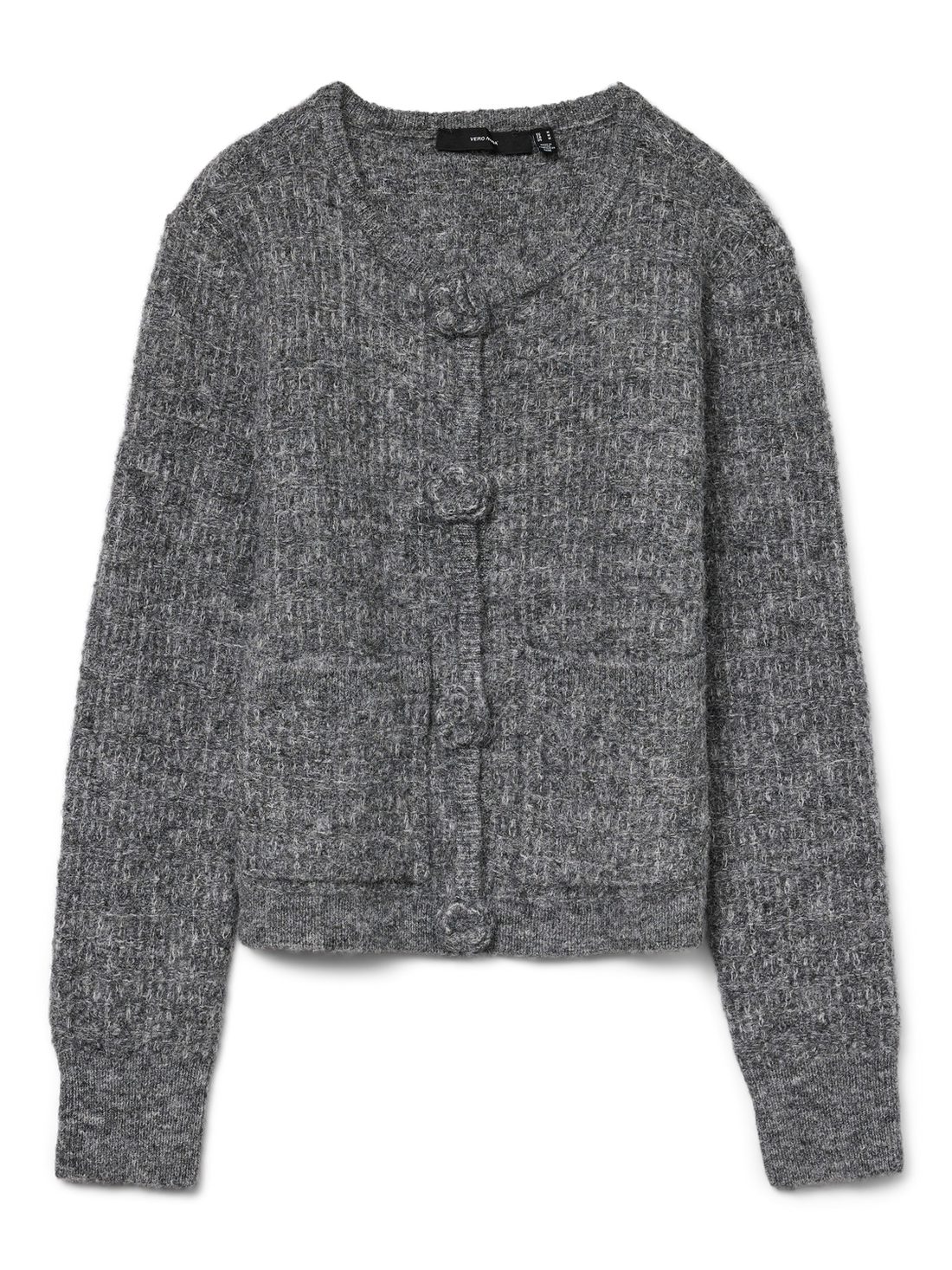 VMBLOSSOM LS O-NECK CARDIGAN BOO Mellomgrå