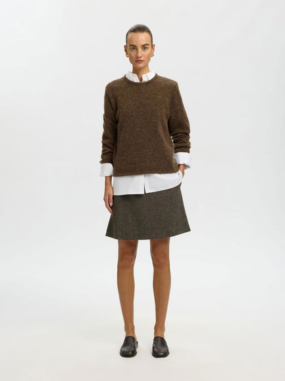 Slwlulu New Ls Knit O-Neck Noos Brun