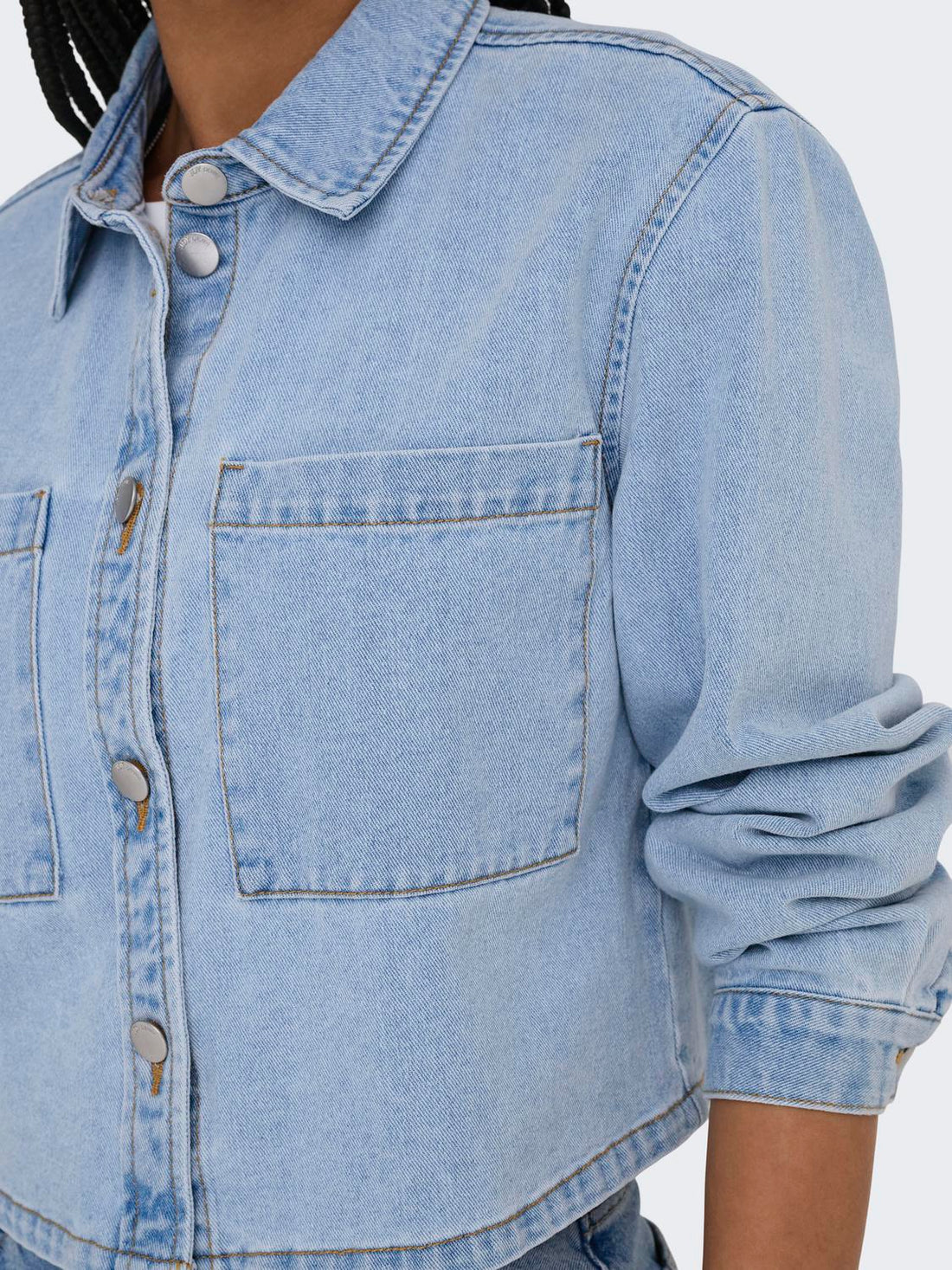 Jdymarly L/s Boxy Shacket  Dnm Noos Blå