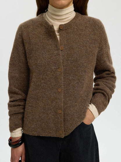 Slwlulu New Ls Knit Cardigan Noos Brun