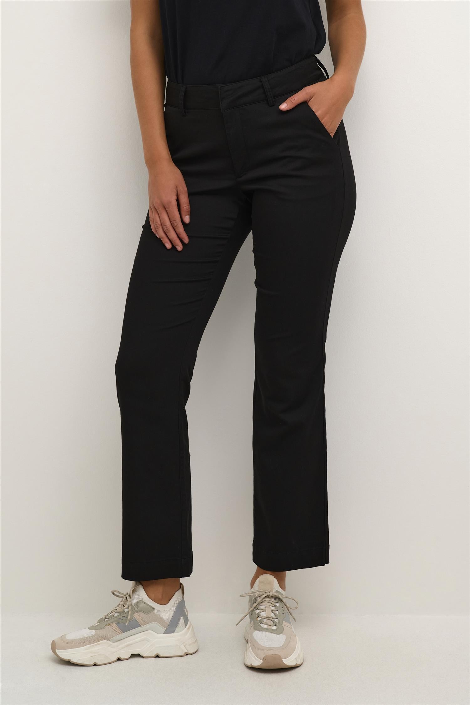 KAlea Flared Chino Pants Black Deep