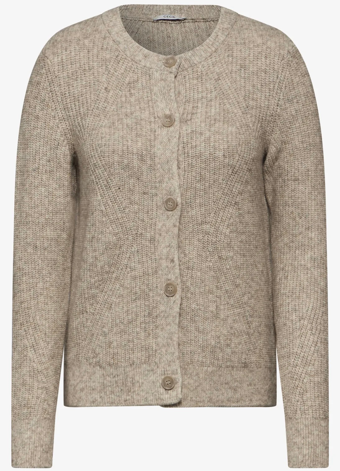 CHUNKY ROUNDNECK CARDIGAN Beige