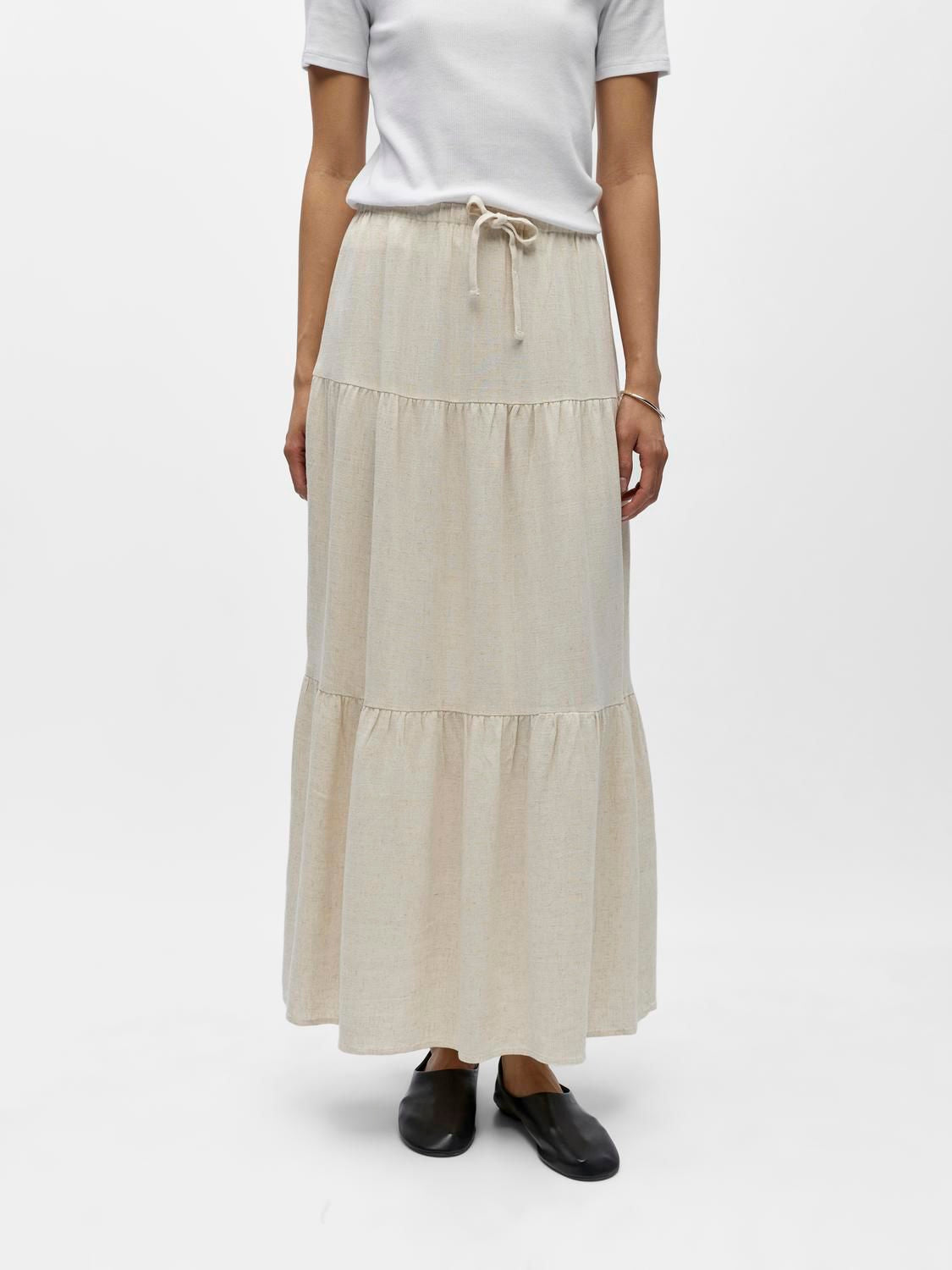 Objsanne Mw Long Layer Skirt Noos Grå