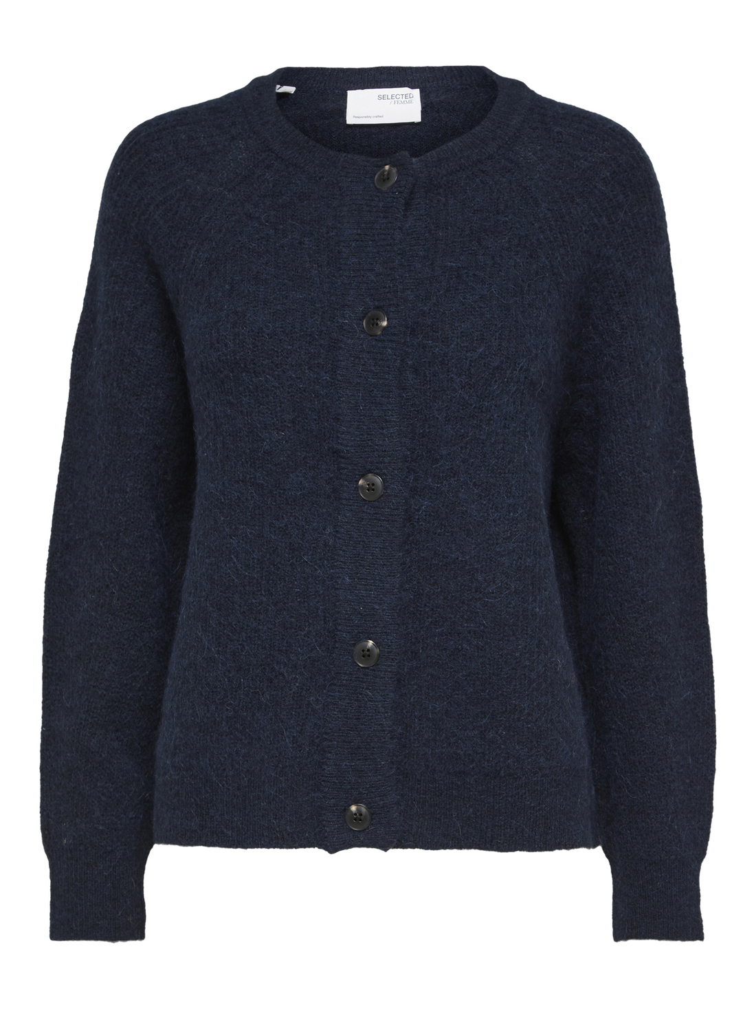 Slflulu Ls Knit Short Cardigan Noos Mørkeblå