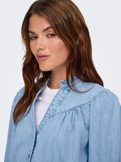 Onlraya 3/4 Shirt Dnm Akm Noos Blå