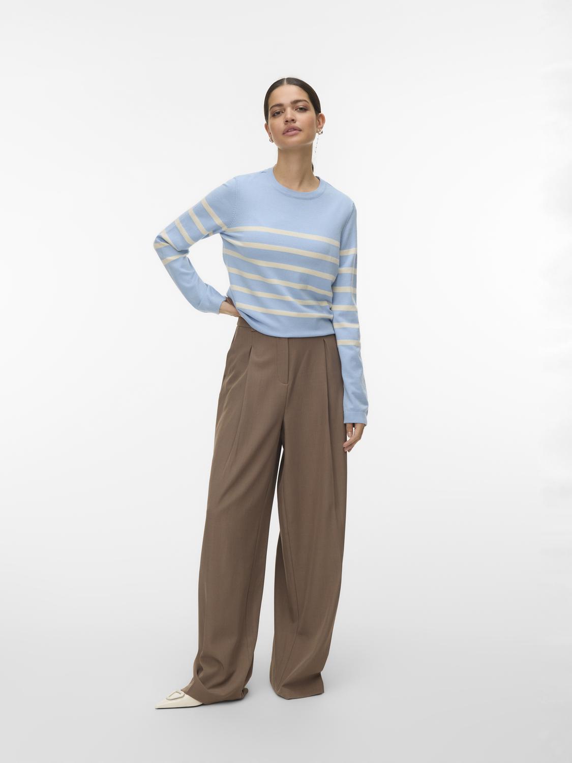 Vmsaba Plain Ls O-Neck Pullover Ga Noos Blå