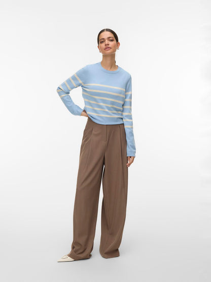 Vmsaba Plain Ls O-Neck Pullover Ga Noos Blå