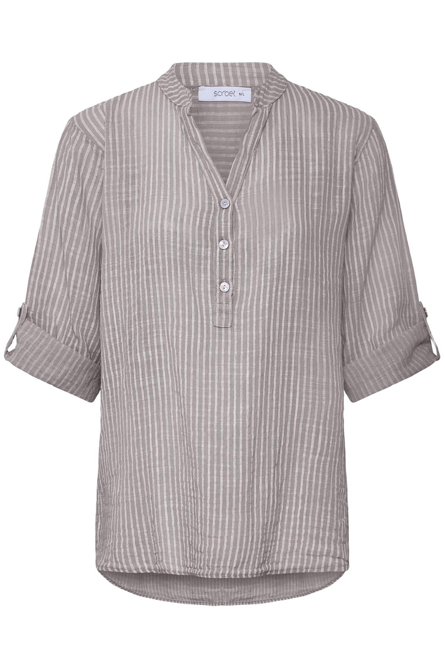 Sbxalexa Stripe Blouse Grå