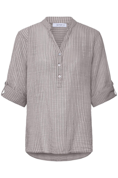 Sbxalexa Stripe Blouse Grå