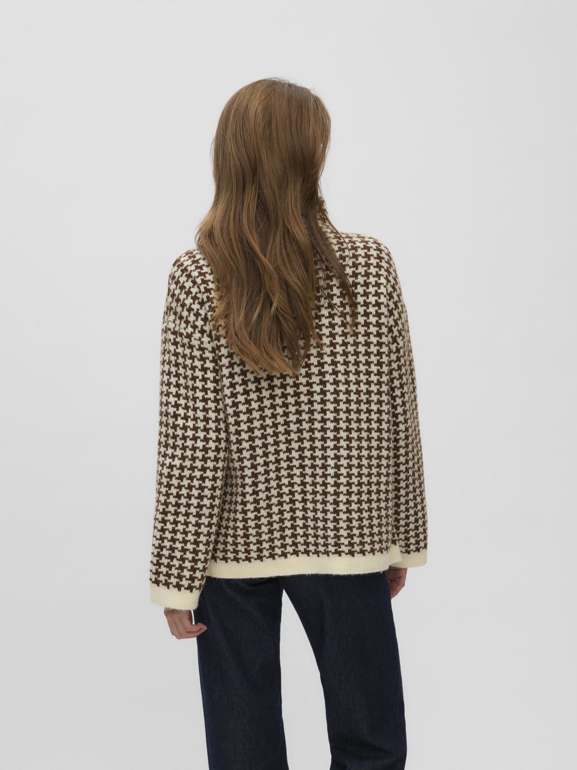 Vmcomo Ls Funnelneck Pullover Prm Grå