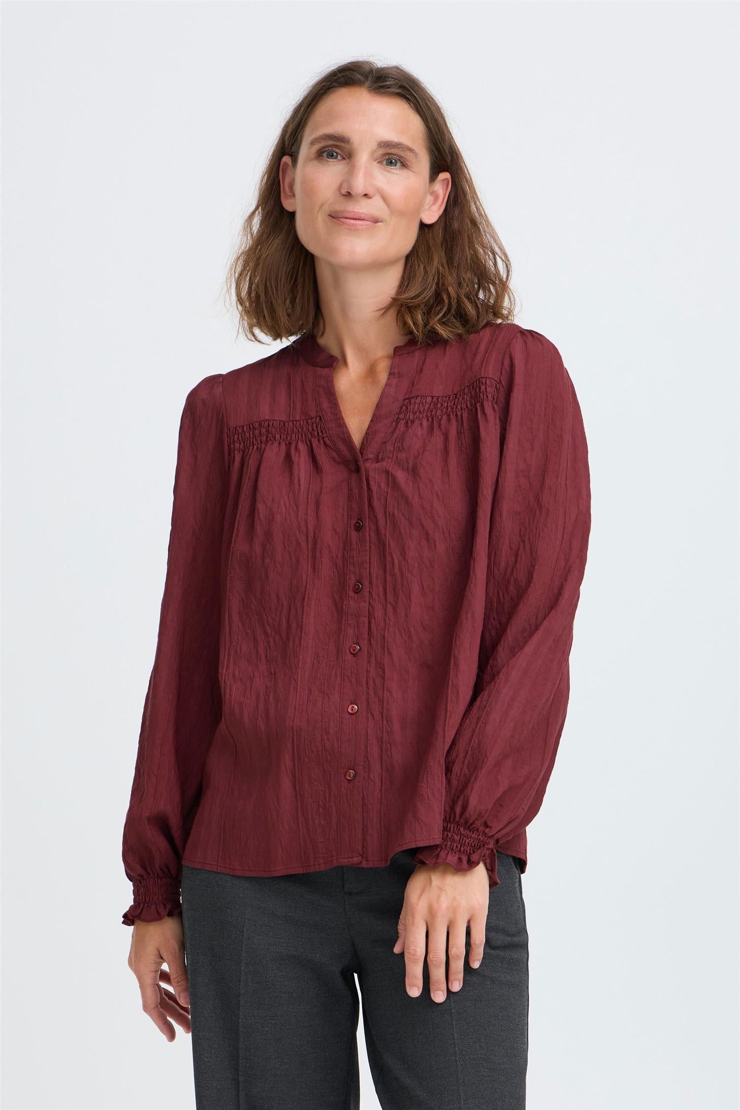 Pzesmee  Shirt Burgunder