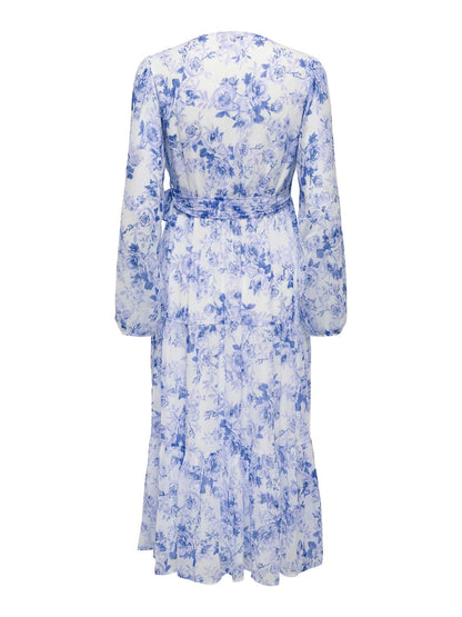 Onlmiriam Ls Wrap Midi Dress Cs Wvn Blå