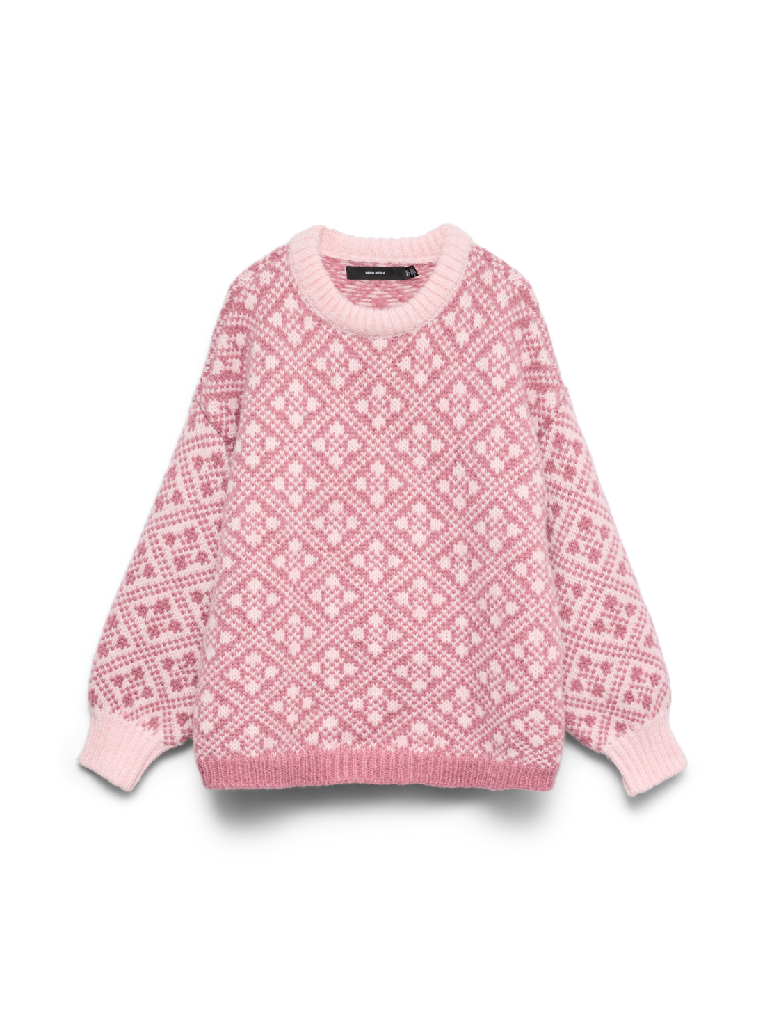 Vminga Ls O-Neck Oversized Pullover Exp Rosa