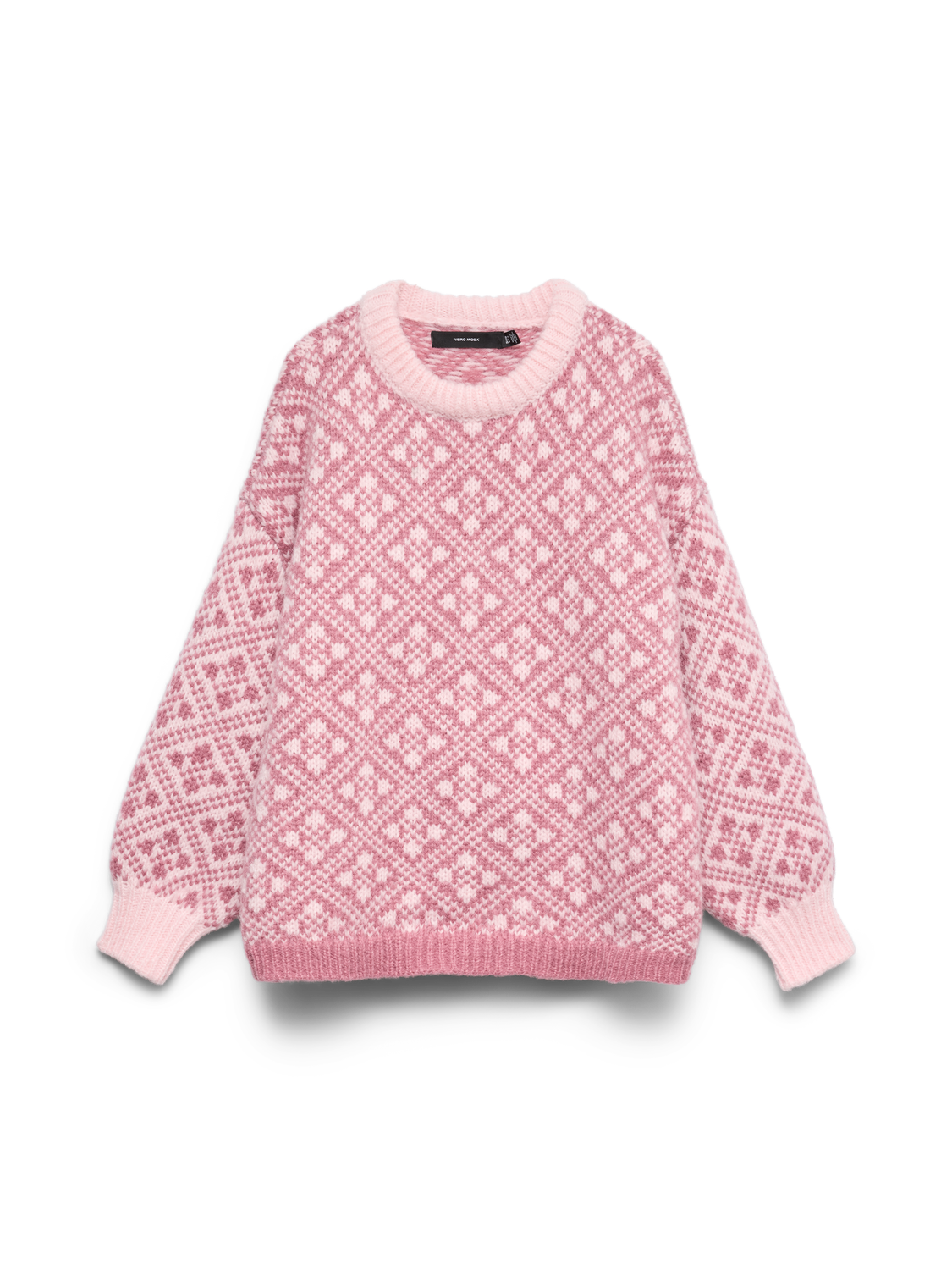 Vminga Ls O-Neck Oversized Pullover Exp Rosa
