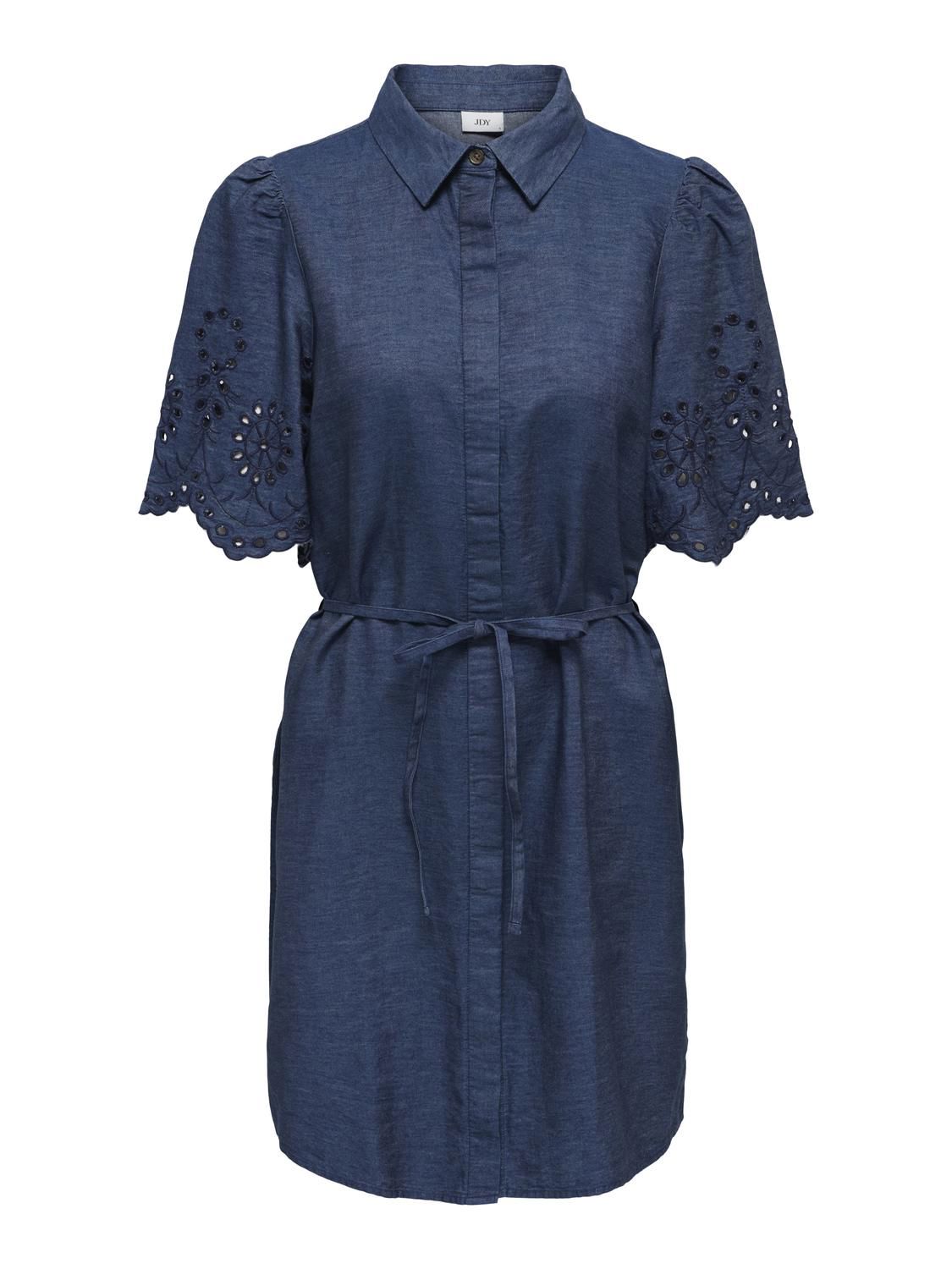 Jdybille 2/4 Chambray Midi Dress Wvn Blå