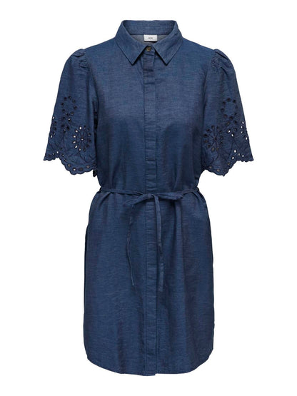 Jdybille 2/4 Chambray Midi Dress Wvn Blå
