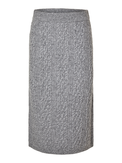 SLFELINA MARIE MW KNIT SKIRT Medium Grey Melange