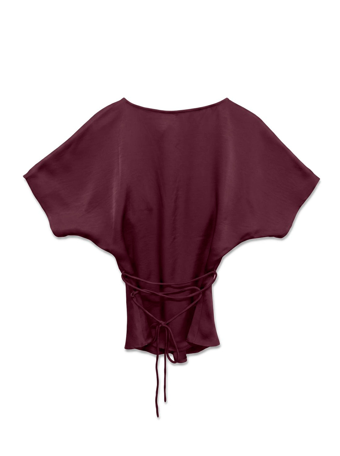 Vmmiro Ss Waist Tie Top Wvn Ret Burgunder