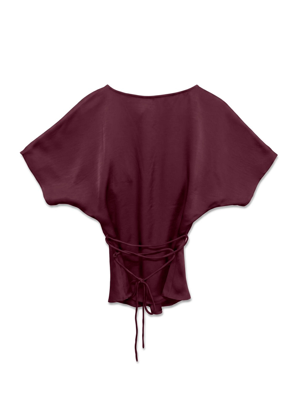 Vmmiro Ss Waist Tie Top Wvn Ret Burgunder