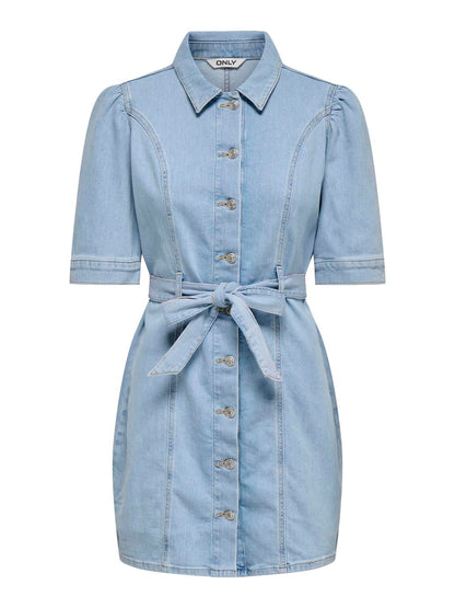 Onlvibbe Ss Belt Dnm Dress Akm Blå