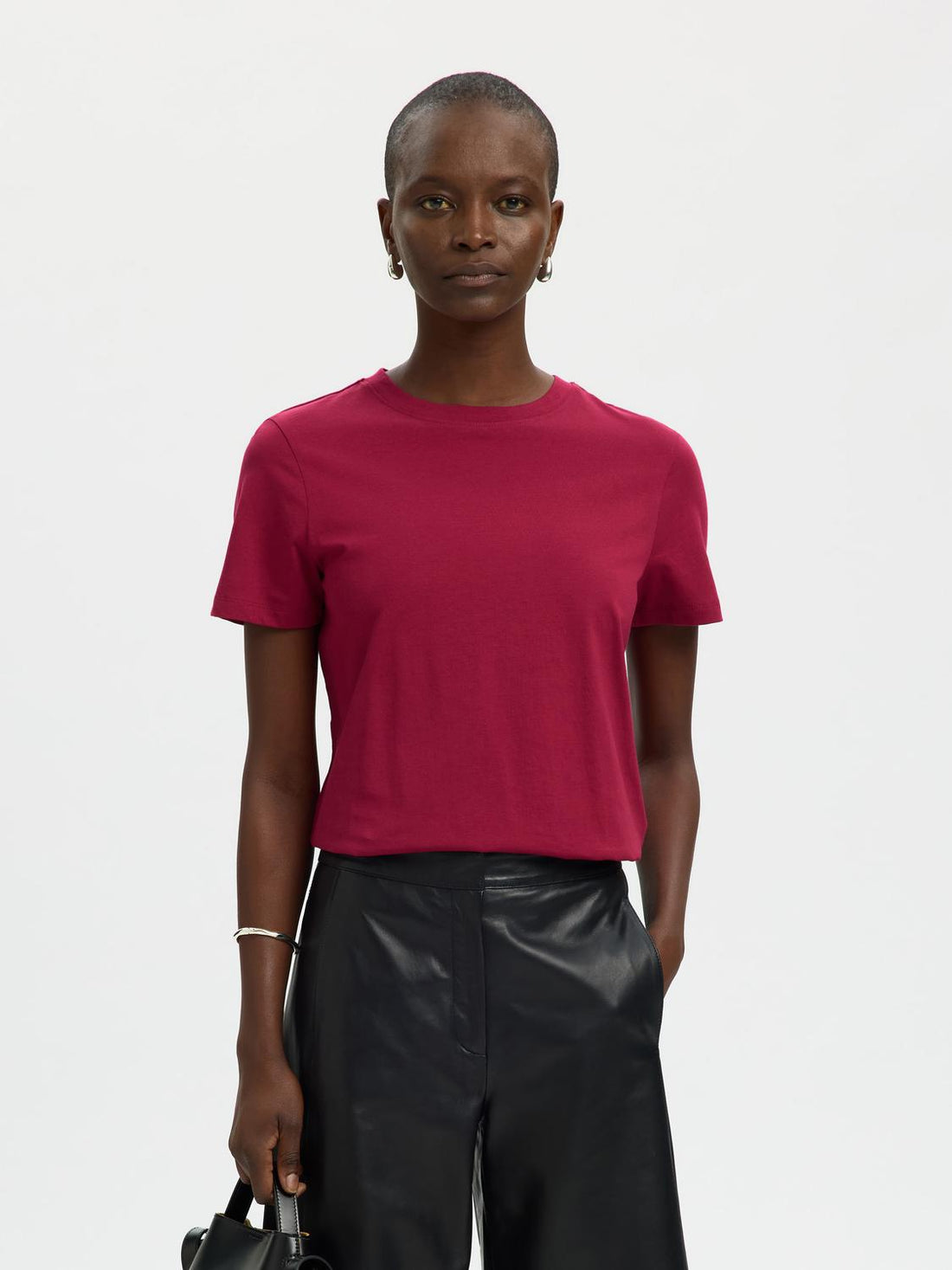 Slwmyessential Ss O-Neck Tee Noos Bringebær