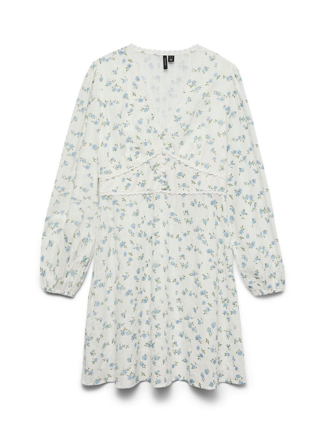 Vmaya Sofia Ls V-Neck Short Dress Wvn Hvit