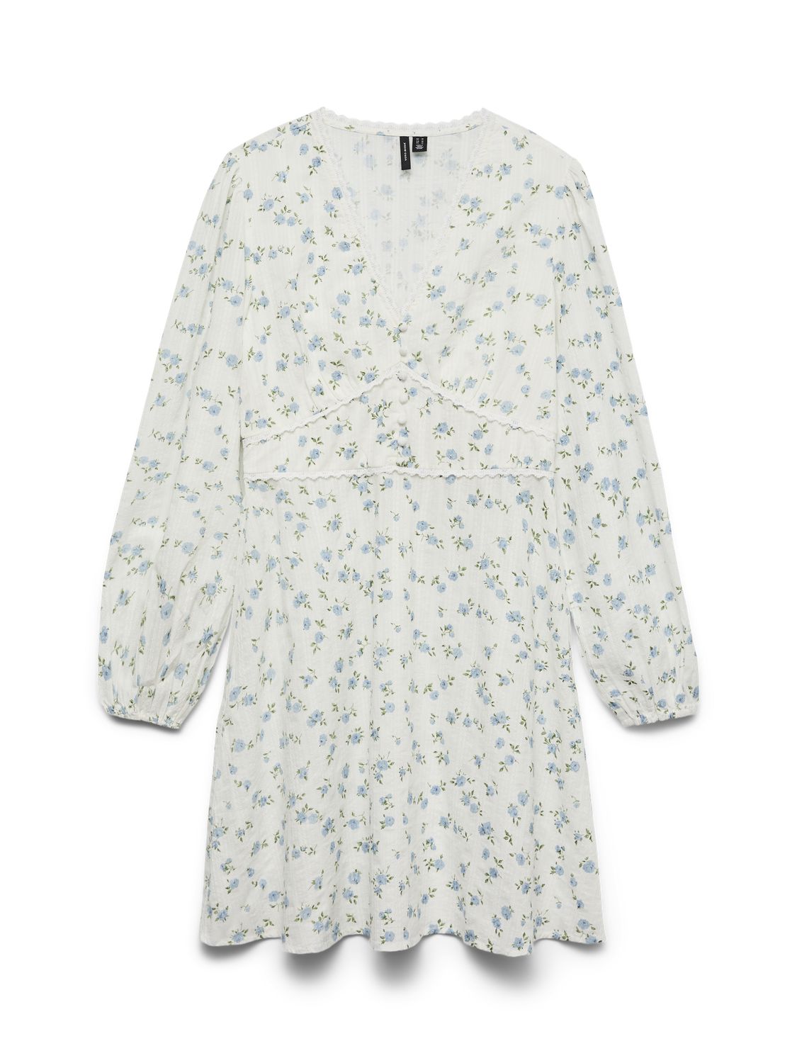 Vmaya Sofia Ls V-Neck Short Dress Wvn Blå