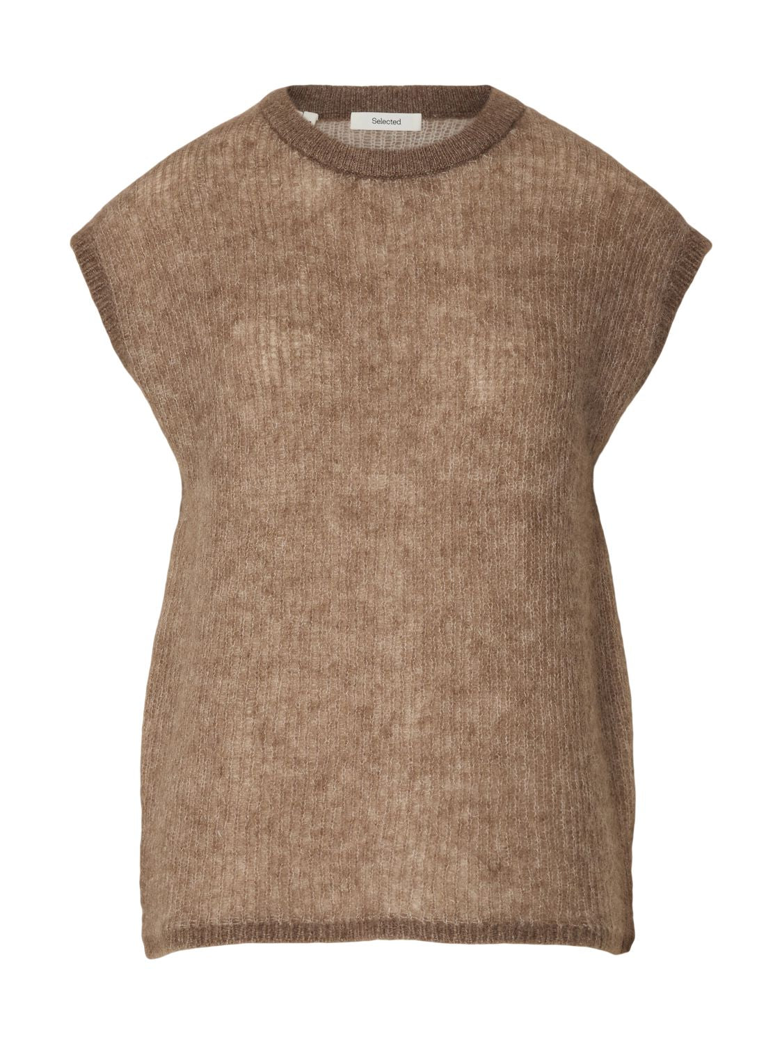 Slflulu Loose Sl Knit O-Neck Beige