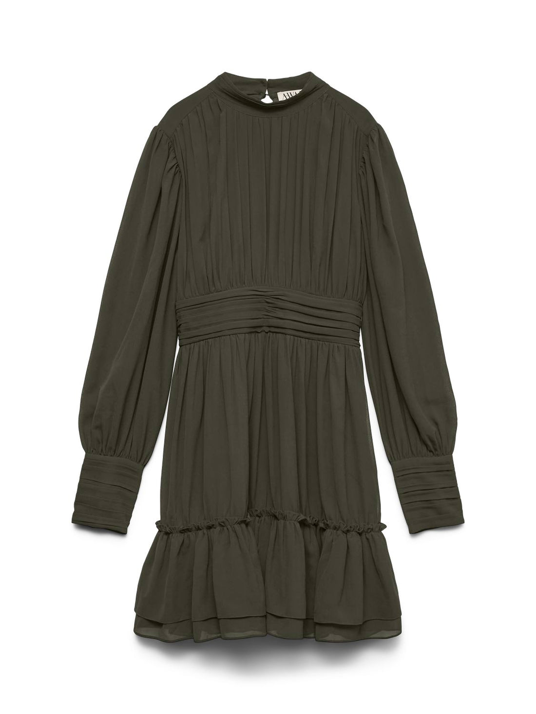 Awbirdia Ls High Neck Short Dress Grønn