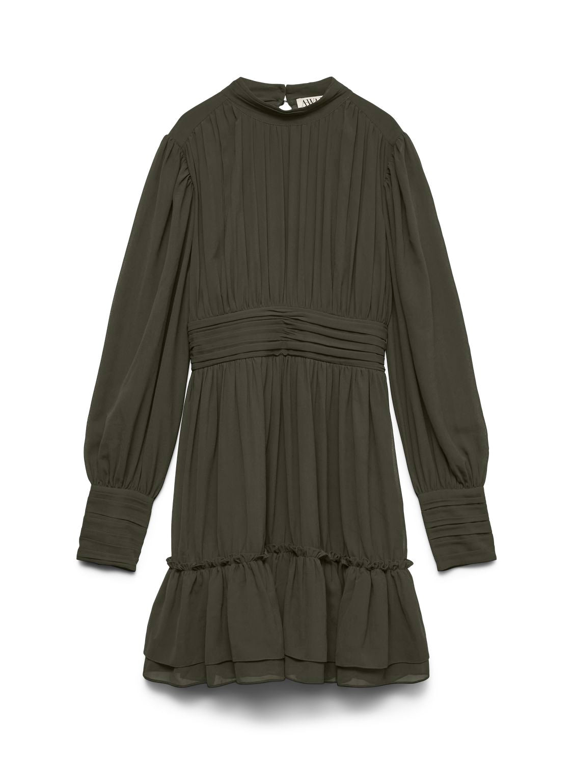 Awbirdia Ls High Neck Short Dress Grønn