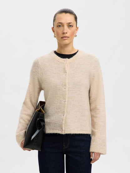 Slwlulu New Ls Knit Cardigan Noos Beige