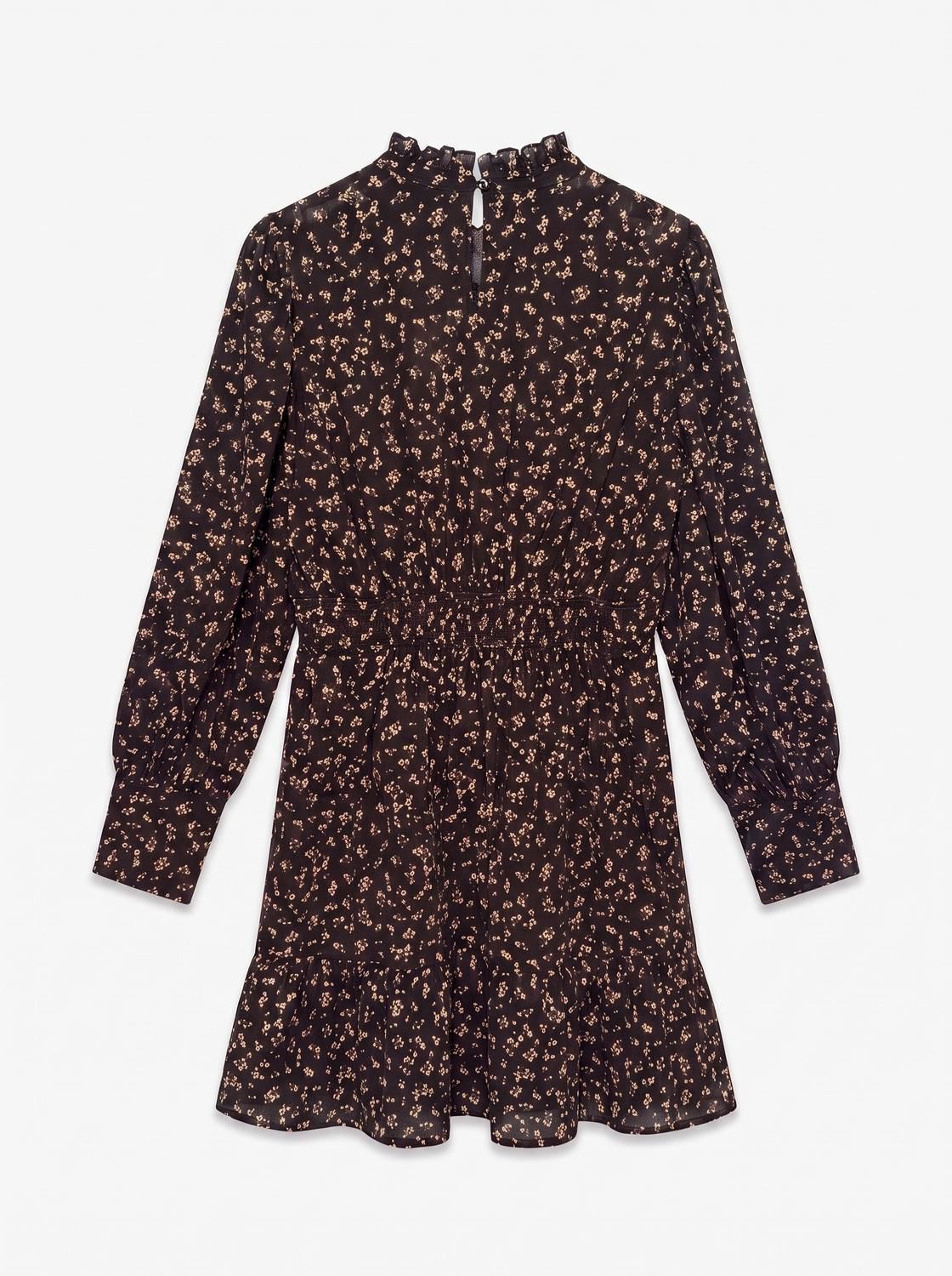 Awnoelle Ls High Neck Short Dress Brun